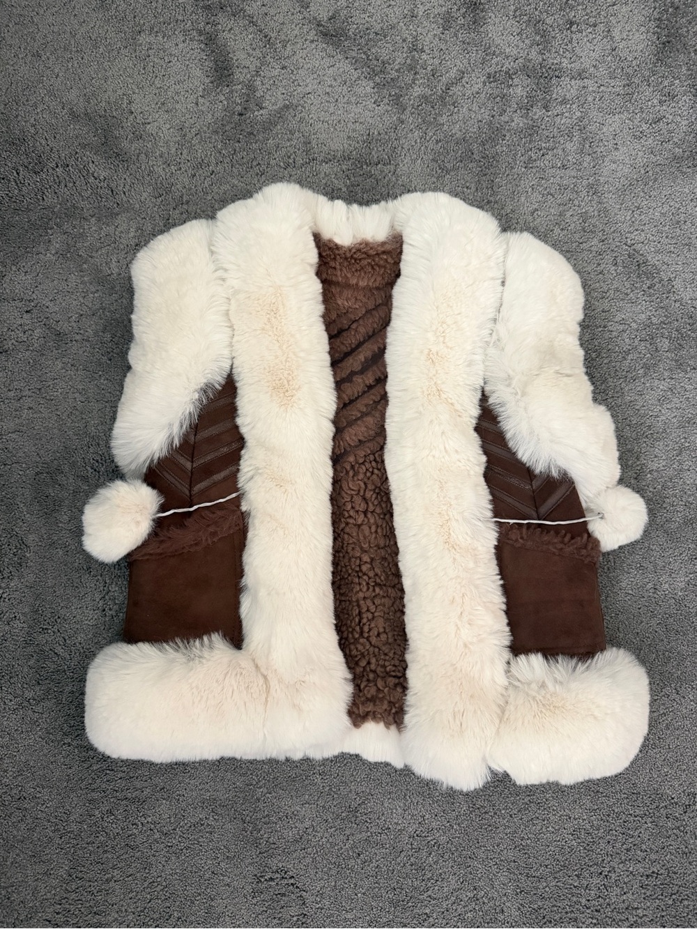 Kids Handmade Genuine Shearling Fur Coat from Kazakhstan
